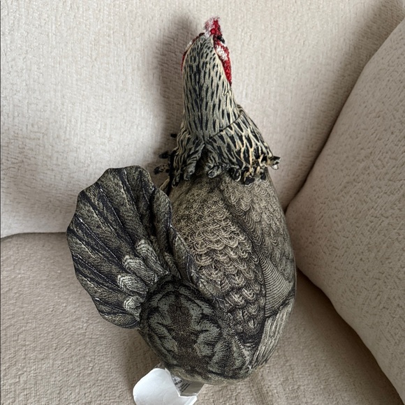 Beaded Chicken Embellished Seasonal Novelty Plush Pillow by John Derian NWT - Picture 8 of 9